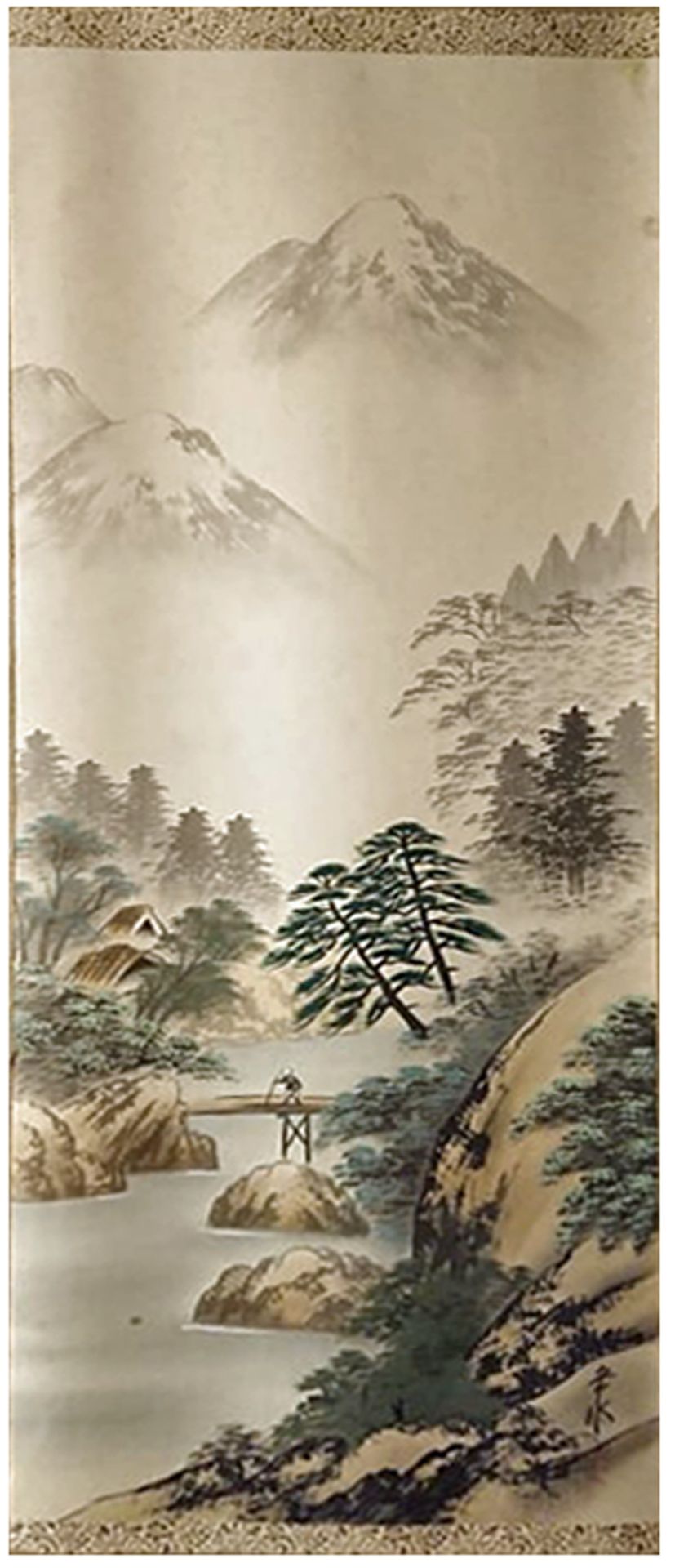 Japanese Hand Painting by Ito Shinsui Landscape Petites taches dans le coin supé&hellip;