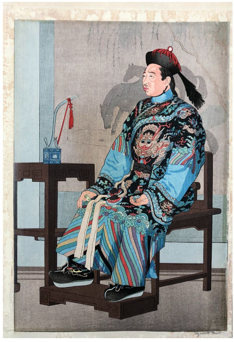 Japanese Woodblock Print Elizabeth Keith 
Restes d'un montage antérieur (papier)&hellip;