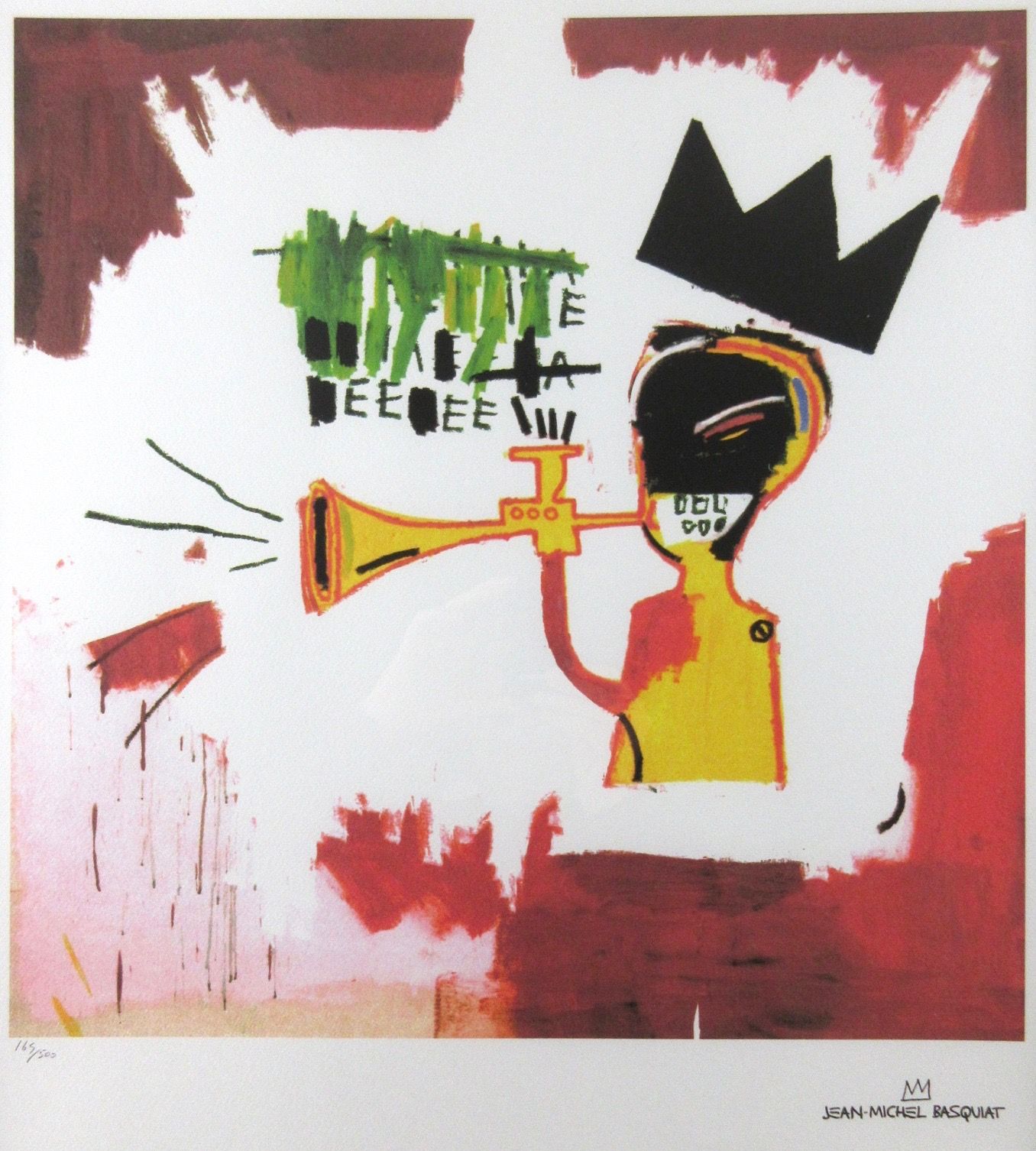Null 让-米歇尔-巴斯奇亚（1960-1988），石版画，"King à la Trompette"，右下角签名，左下角编号165/500，右下角干印，70&hellip;