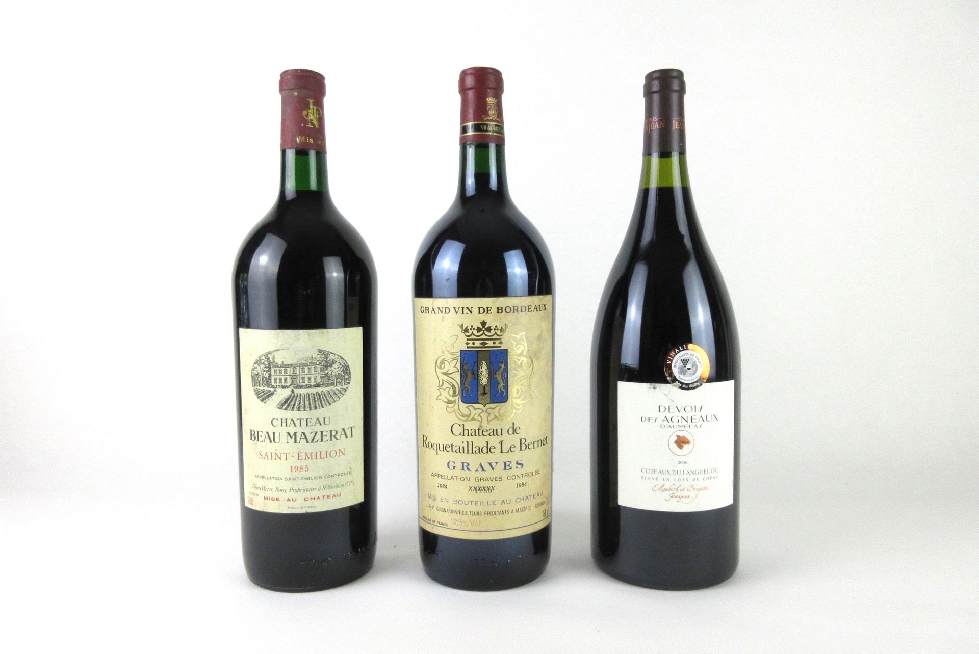 Null 3瓶大酒，1瓶Beau Mazerat酒庄，Saint Emilion，1985，红葡萄酒，150cl，1瓶Roquetaille Le Bernet&hellip;