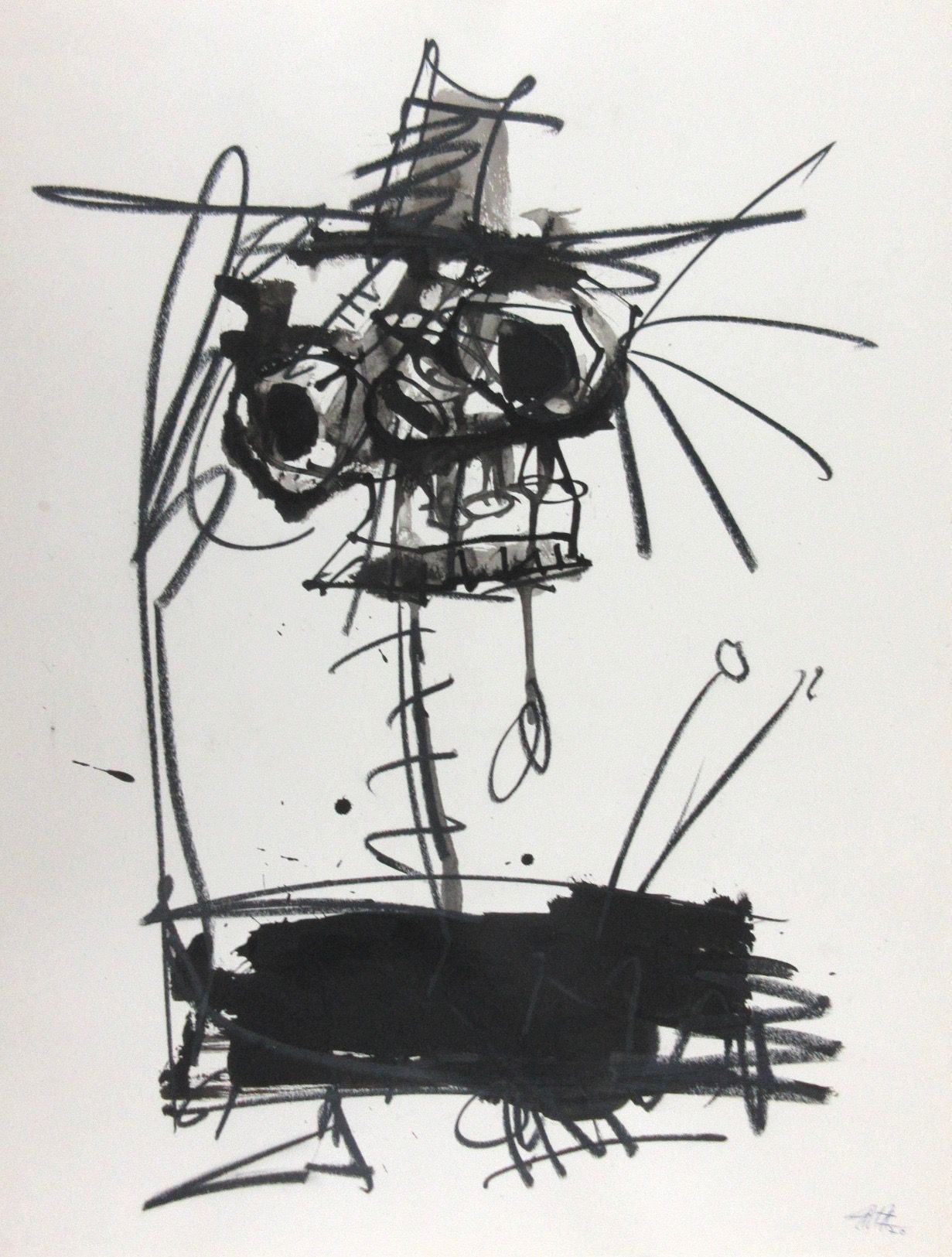 Null Antonio SAURA (1930-1998) (attribué à) Lithographie, "Composition", signée &hellip;