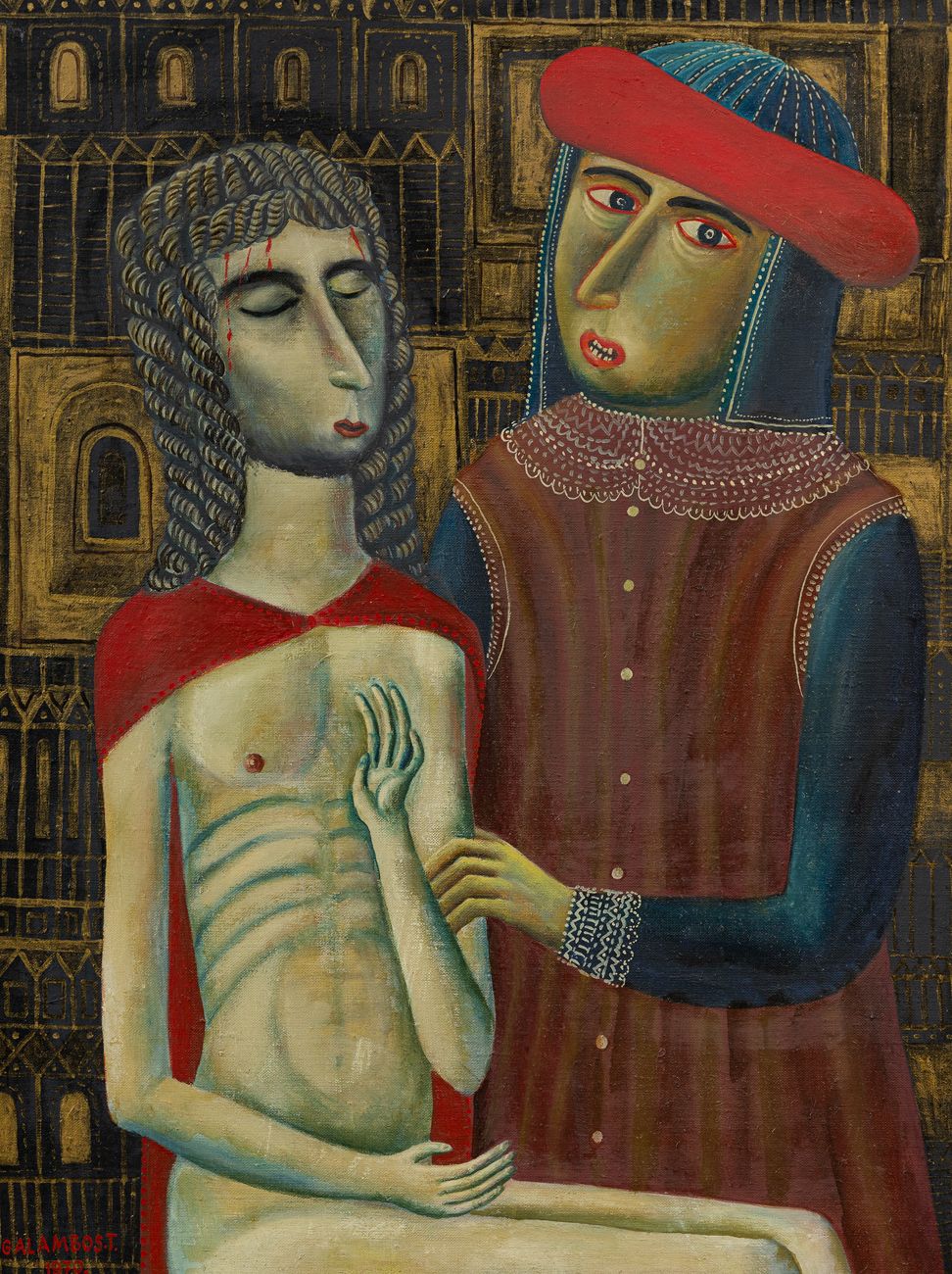 TAMÁS GALAMBOS (1939) - Cristo davanti a Pilato, 1970 Óleo sobre lienzo

cm 80x6&hellip;