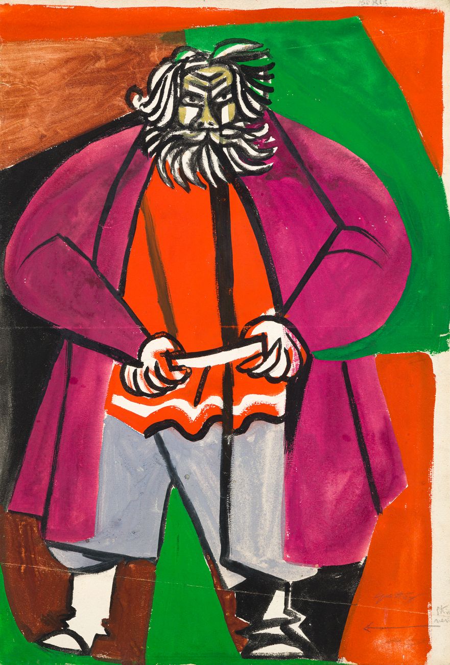 RENATO GUTTUSO (1911-1987) - Figura teatrale Tempera su carta intelata

cm 53x36&hellip;