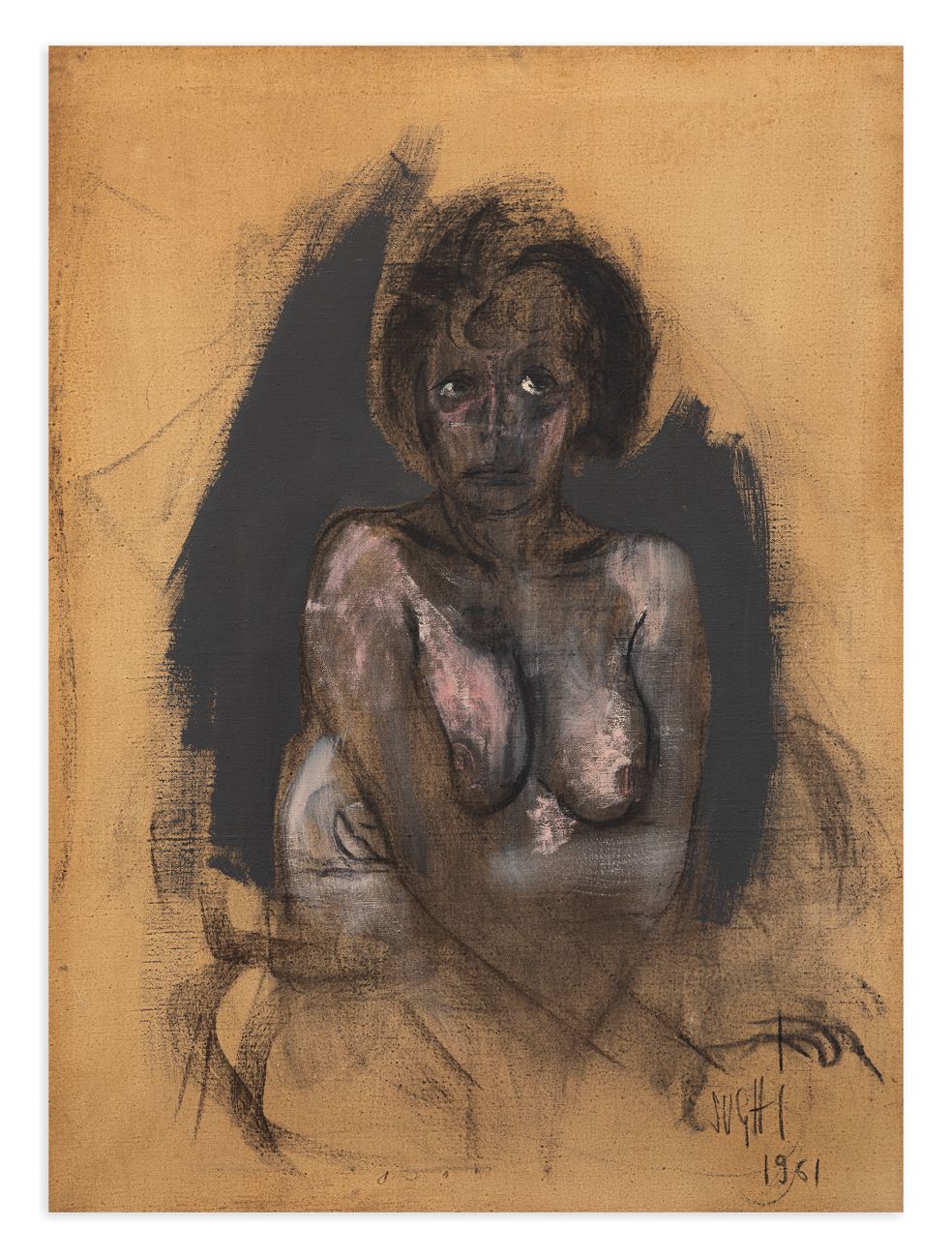 ALBERTO SUGHI (1928-2012) - Senza Titolo (La modella), 1961 布面油画

120x90厘米

正面的签&hellip;