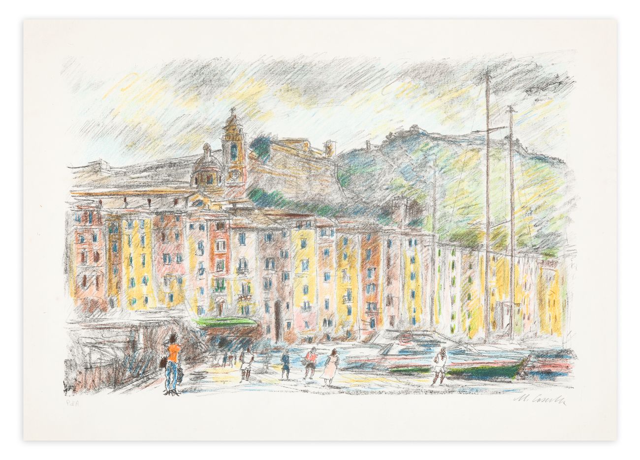 MICHELE CASCELLA (1892-1989) - Senza Titolo 石版画

50x70厘米

正面有铅笔签名和编号（Exemplar P.&hellip;