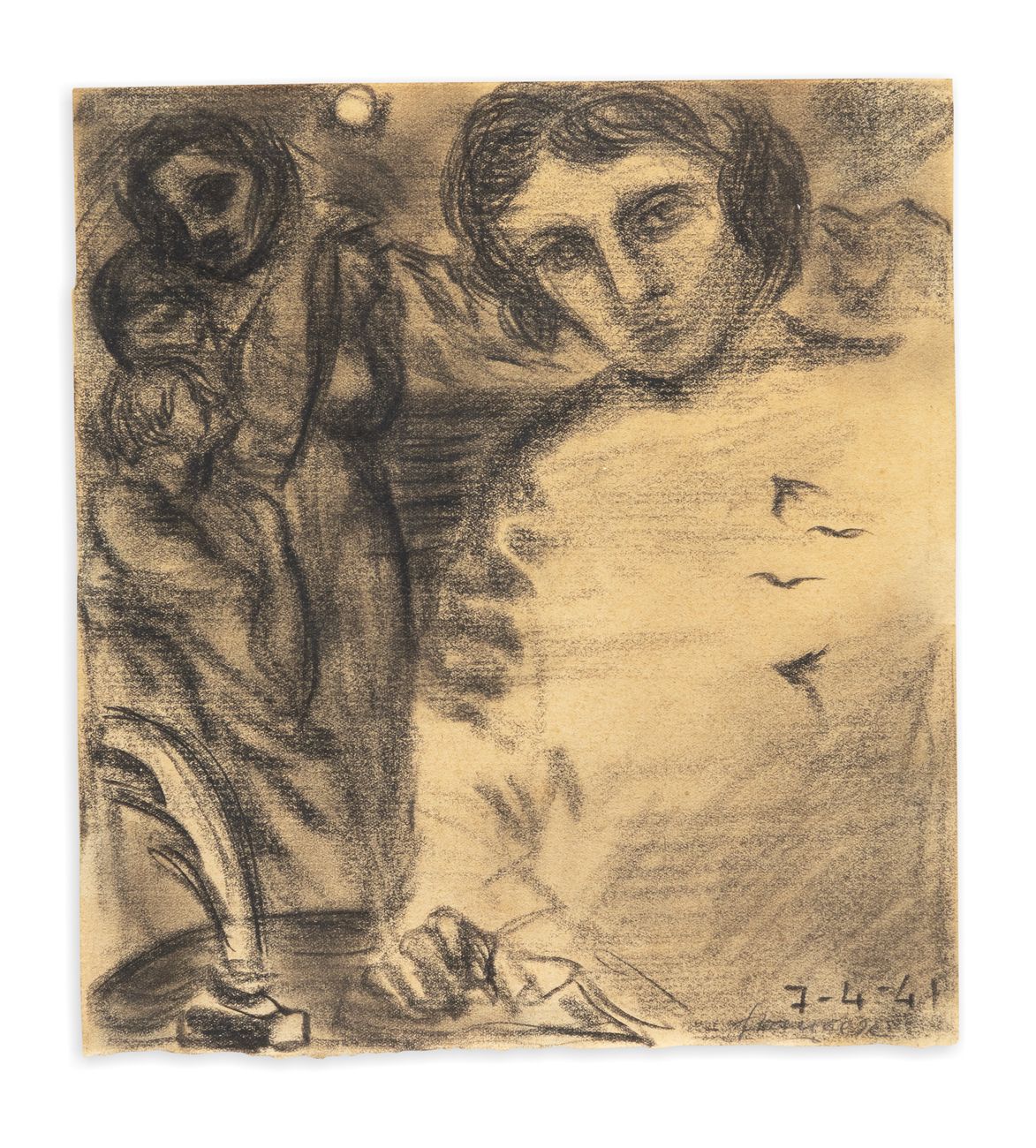FRANCO FRANCESE (1920-1996) - Il poeta, 1941 Fusain sur papier

23,5x21,5 cm

Si&hellip;