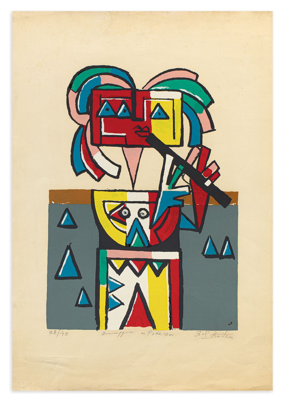 IBRAHIM KODRA (1918-2006) - Omaggio a Picasso Litografia

cm 72x49,5

Firma, tit&hellip;
