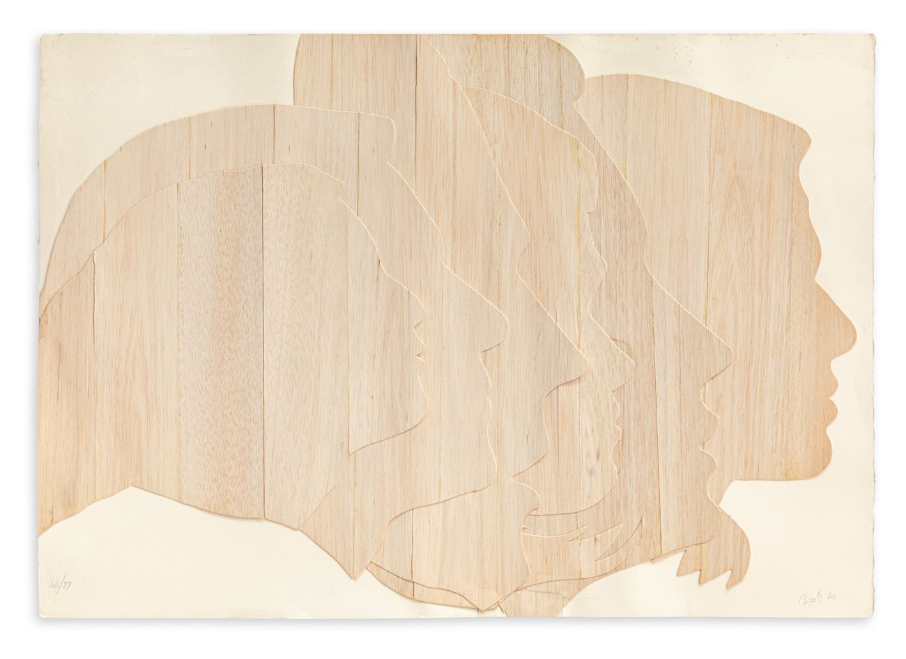 MARIO CEROLI (1938) - Profili, 1970 Profilés en bois de balsa appliqués sur du c&hellip;
