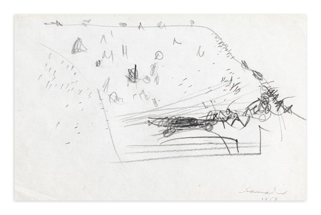 EMILIO SCANAVINO (1922-1986) - Senza Titolo, 1958 Fusain sur papier

19x29 cm

S&hellip;
