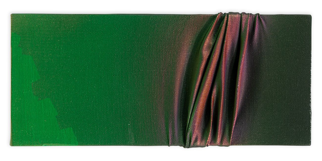 JORRIT TORNQUIST (1938) - Green fields, 1991 Acrilici e pieghe su tela

cm 35x15&hellip;