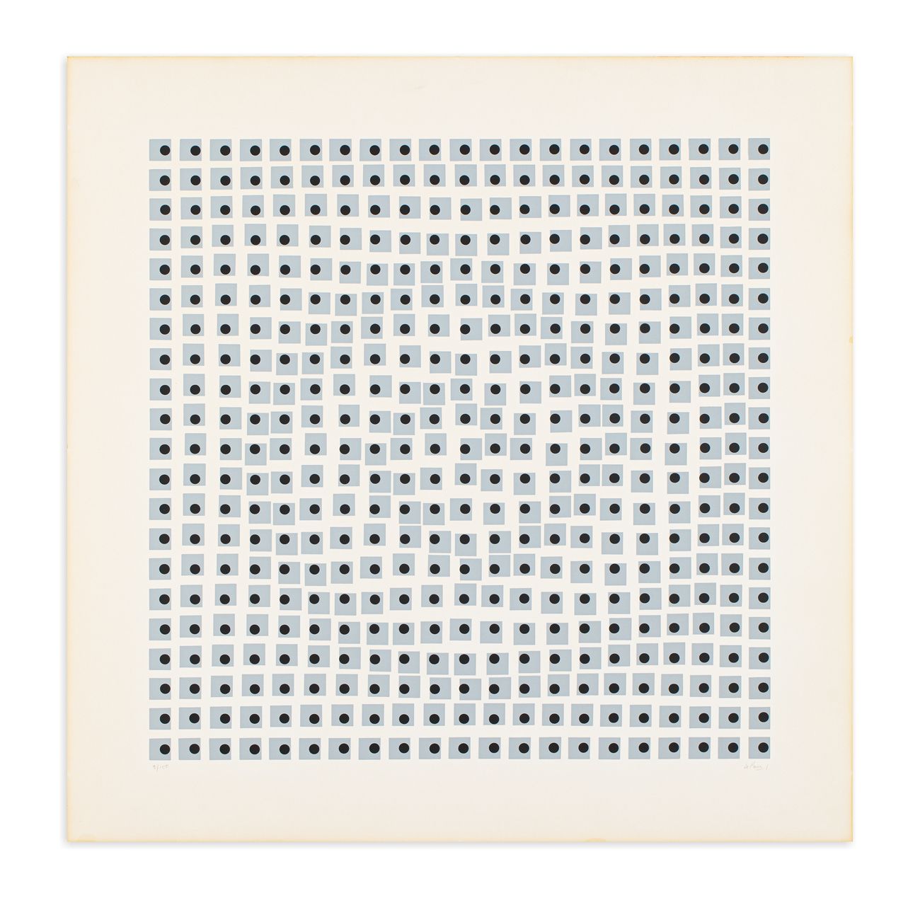 JULIO LE PARC (1928) - Senza Titolo, 1975 丝网印刷

68.5x68.5厘米

正面有铅笔签名和编号（Exemplar&hellip;
