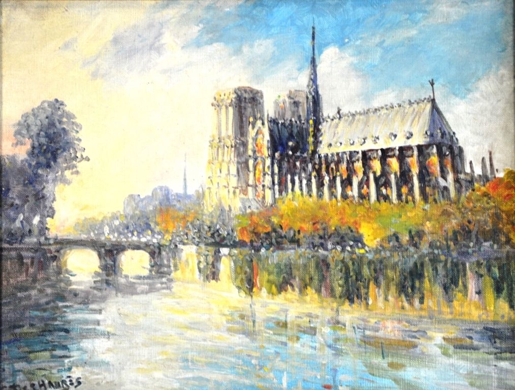 Gena PÉCHAUBES (né en 1923) "Notre dame de Paris".

Olio su tela firmato in bass&hellip;