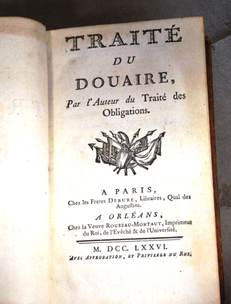 Traité du DOUAIRE, par l’Auteur du traité des Obligations, Paris, Frères Debure,&hellip;