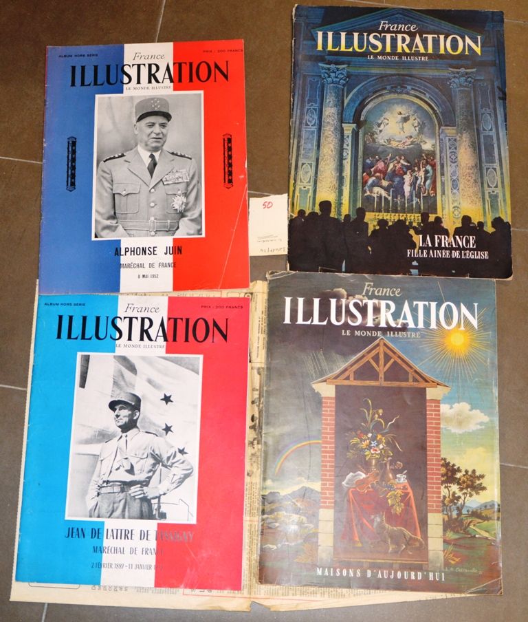 FRANCE ILLUSTRATION – 4 numéros spéciaux : Jean De LATTRE De TASSIGNY, Alphonse &hellip;