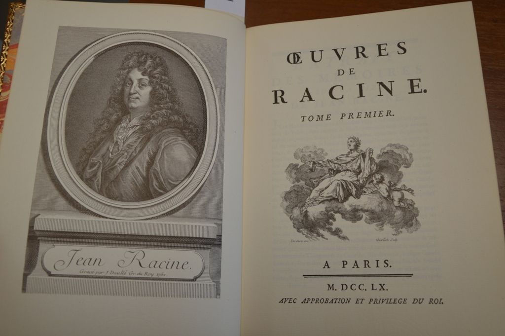 Les oeuvres de Racine 1760年版，由de Seve绘制，巴黎，Michel de l'Ormeraie，1971。

3本皮革装订的书