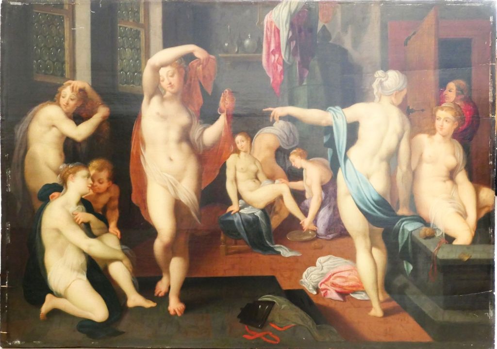 École de Fontainebleau Premier tiers du XVIIe siècle "Femmes au bain surprise pa&hellip;
