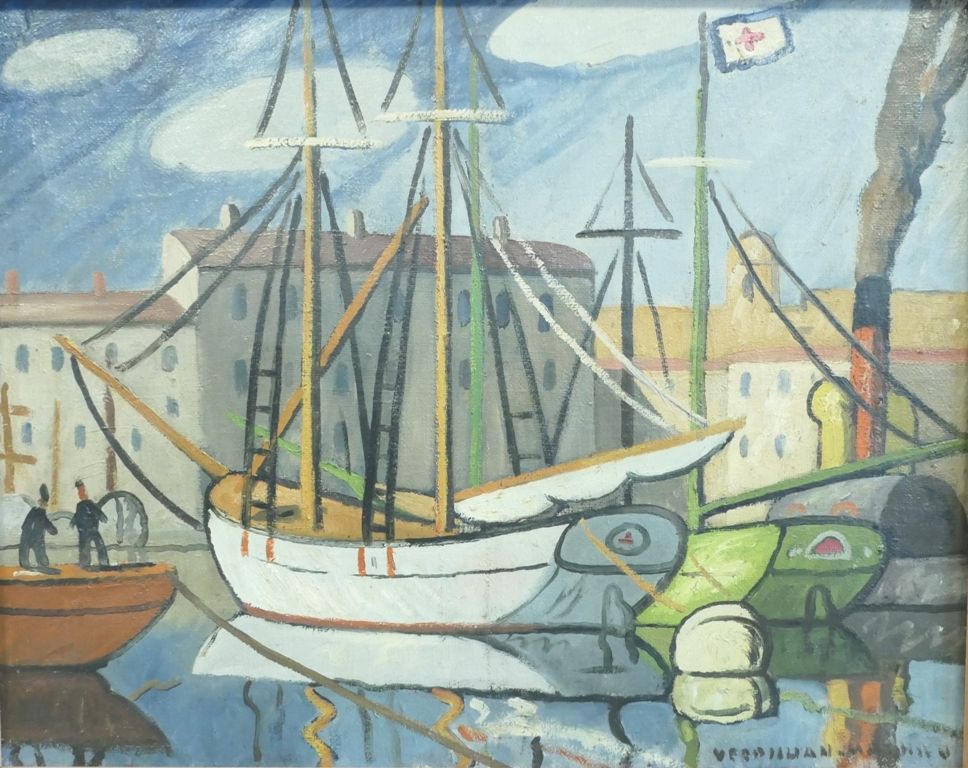 Louis Mathieu VERDILHAN (1875 1928) "摇摆"。 
布面油画，右下角有签名。 
72 x 92厘米。 
背面的展览标签是Les&hellip;