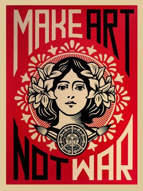 Shepard FAIREY - OBEY (né en 1970) "Make art not war" (2015).
Offsetlithografie,&hellip;