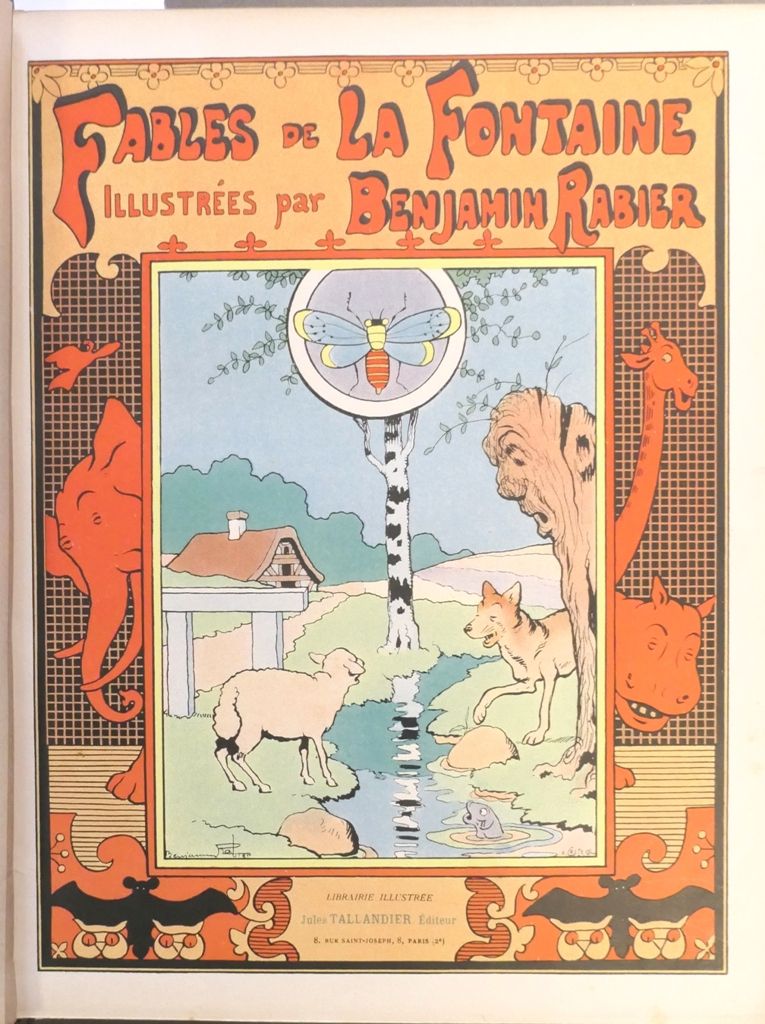 BENJAMIN RABIER (1864-1939) 拉方丹的寓言》.巴黎，J. Tallandier，[1906]。4开本，巴黎，本杰明-拉比尔绘制了310&hellip;