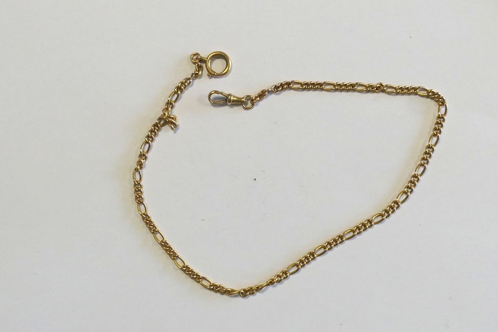 Chaine de montre de gousset en or jaune (18kt 750°) 21,9 gr circa.
