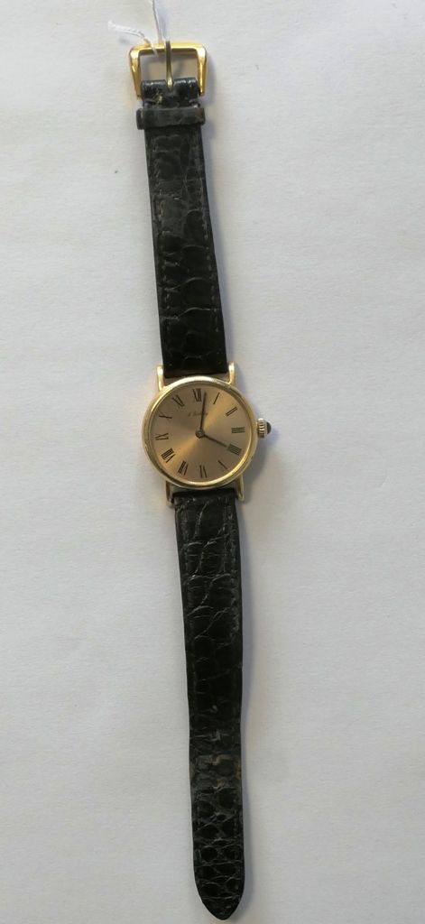 A. Bartheley Montre bracelet de dame en or jaune (Poinçon hibou, 18kt 750°), cad&hellip;