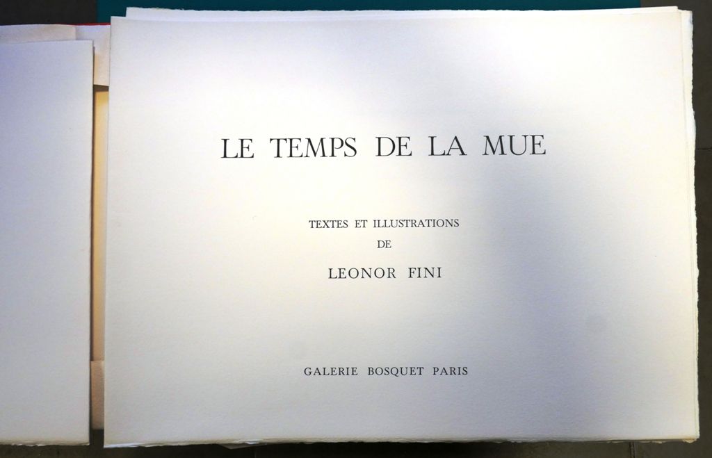 FINI (Leonor). Le Temps de la mue.巴黎，Galerie Bosquet, 1975年。In-4, in sheets, fol&hellip;