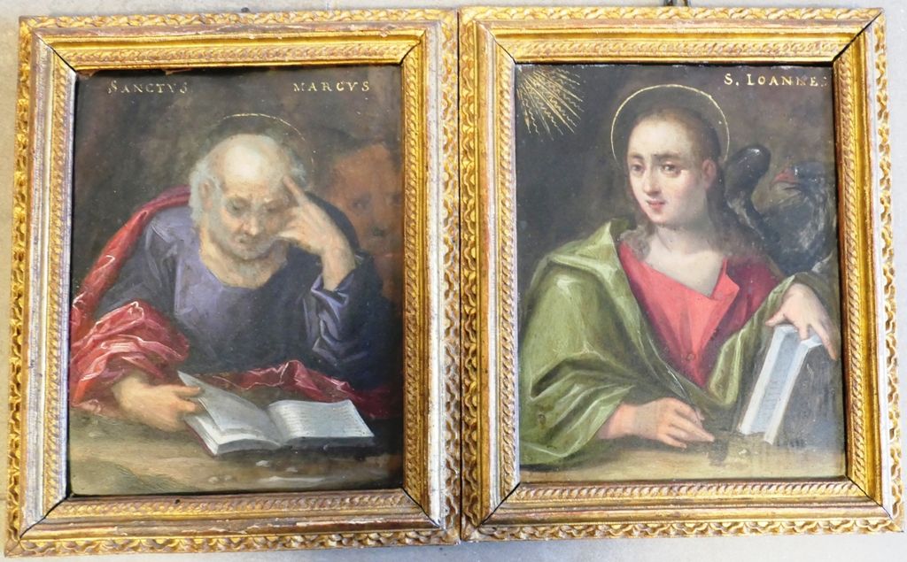 Ecole française du XVIIème siècle "San Marco e San Giovanni".
Coppia di dipinti &hellip;
