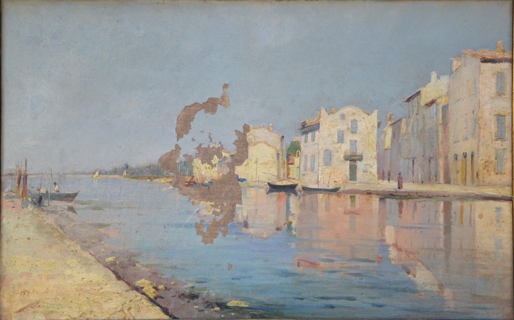 Ange Jacques SUPPARO (1870-1948) "马蒂格"。
布面油画，左下角签有日期96，献给L'Ami Julien。
35 x 55厘米&hellip;
