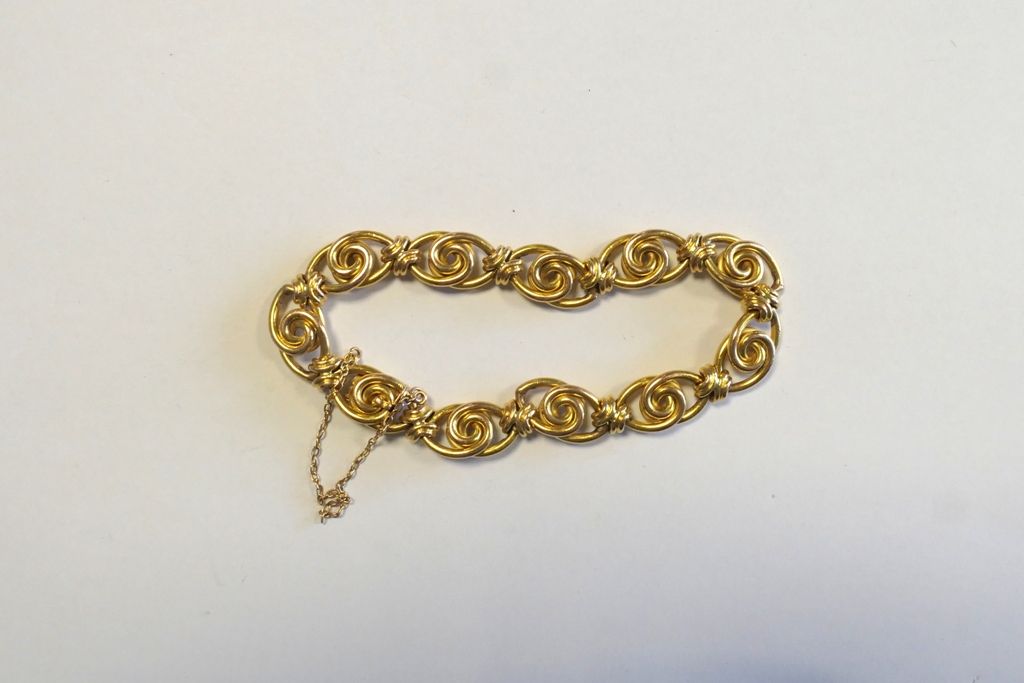 Bracelet maille en or jaune (18kt 750°) 19,1 gr ungefähr.