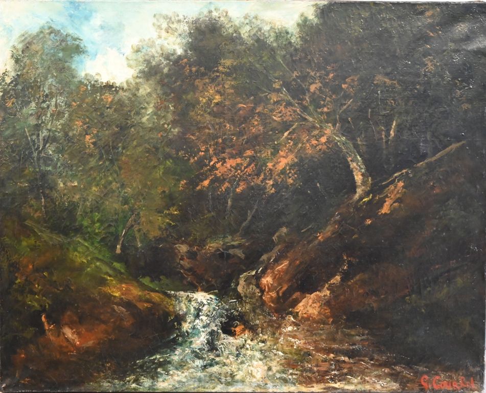 Ecole française "Landscape with a river".
Oil on canvas, signed lower right.
62 &hellip;