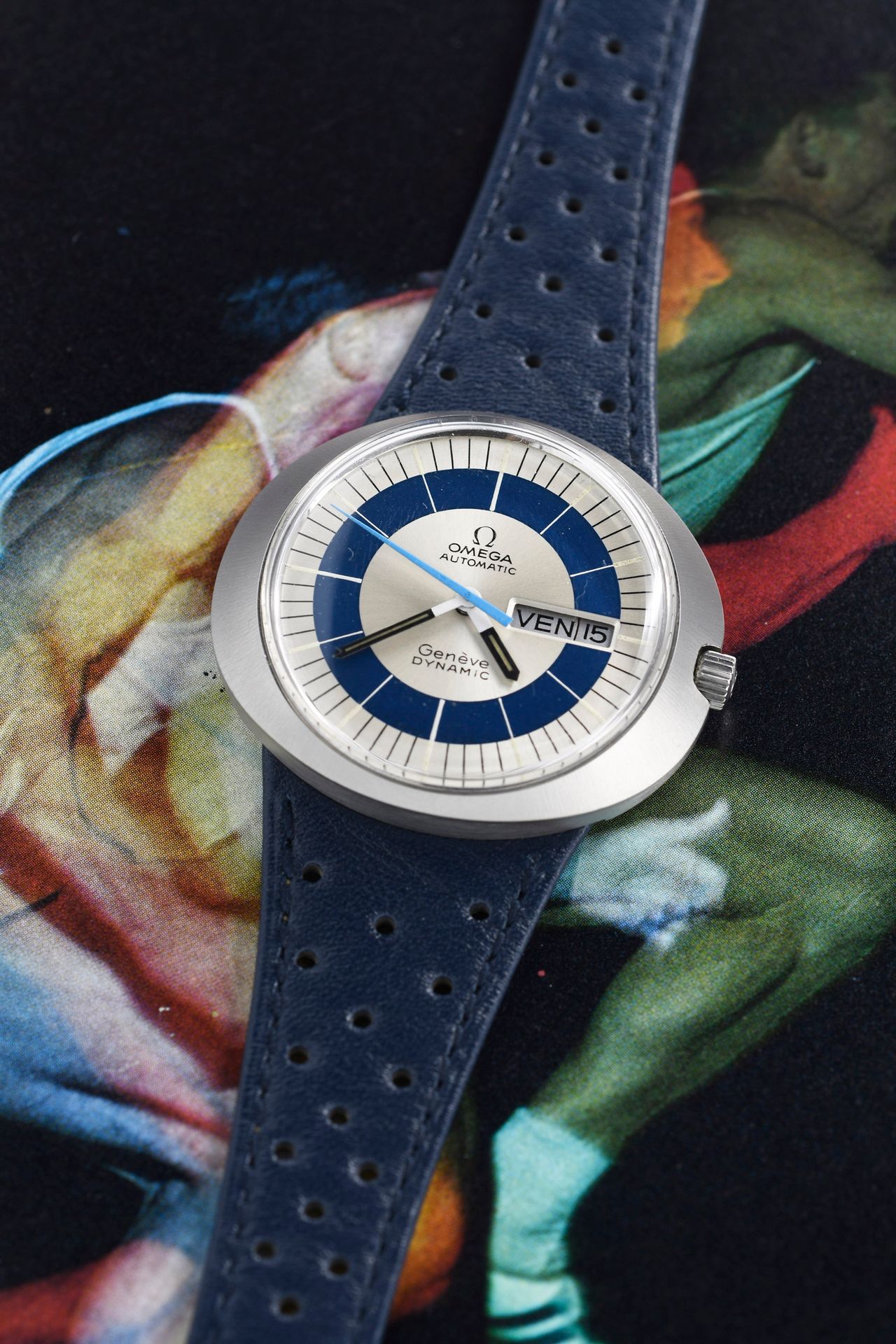 Null OMEGA (Dynamic Genève - Automatic / Silver Blue - Double Date ref. 166.079)&hellip;