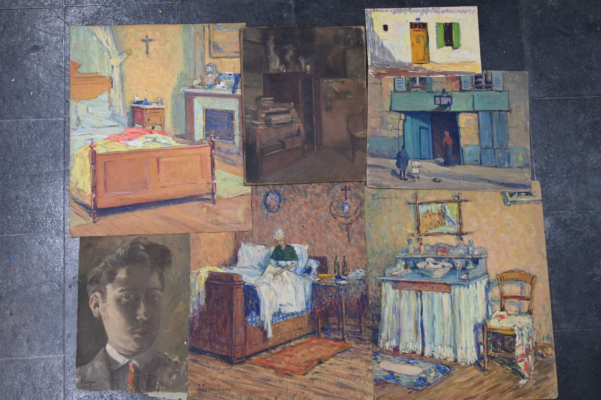 Null Ricardo GOMEZ-GIMENO (1892-1954)

-Femme âgée assise dans son lit travailla&hellip;