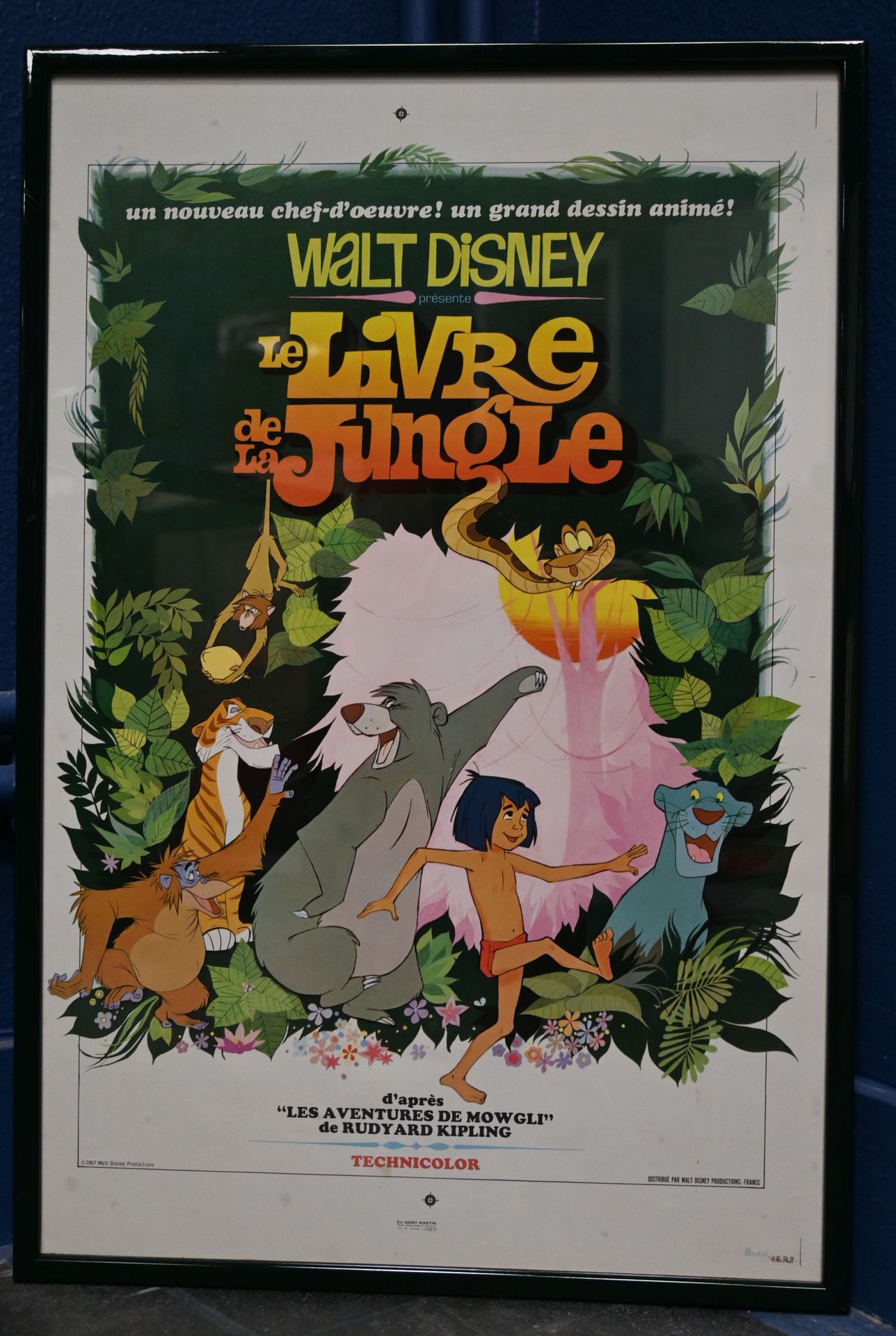 Null Affiche du film de WALT DISNEY "Le livre de la jungle" - 1967, parfait état&hellip;