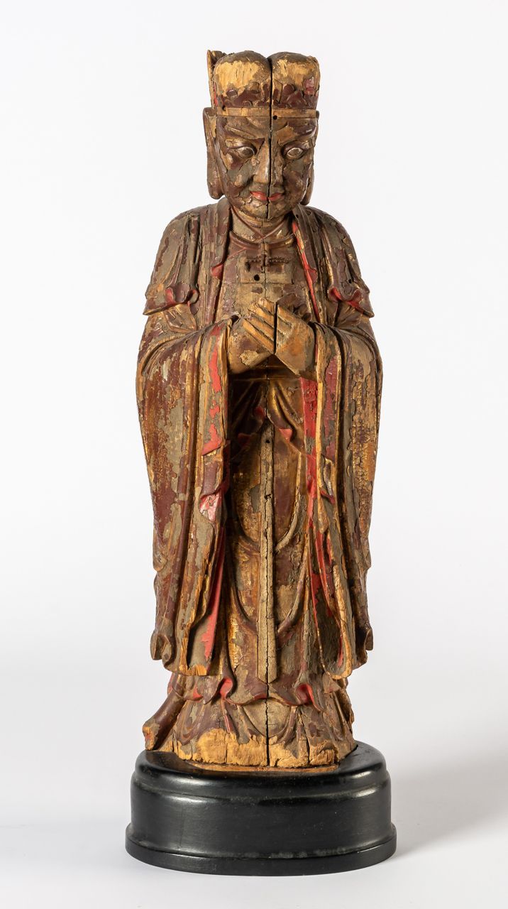 GROSSE WÄCHTERFIGUR Chine, bois sculpté, 19e siècle ou plus.

55 cm de hauteur (&hellip;