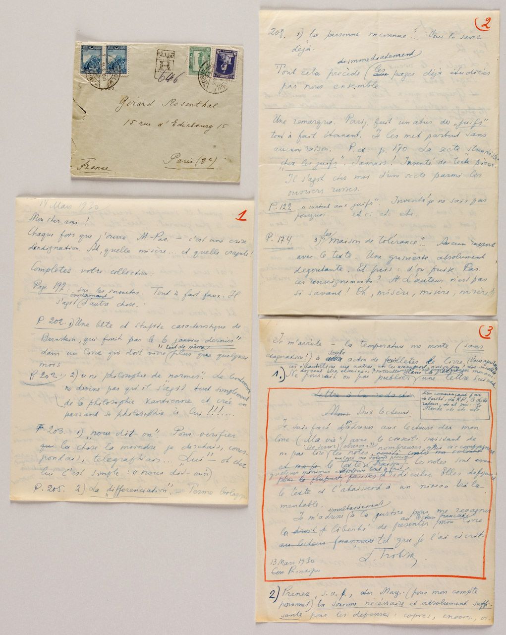 LEO TROTZKI: BRIEF VOM 14. MÄRZ 1930 托洛茨基来自伊斯坦堡的手写信件，法语。6页，共3页。


纸张：每张28 x 22厘米&hellip;