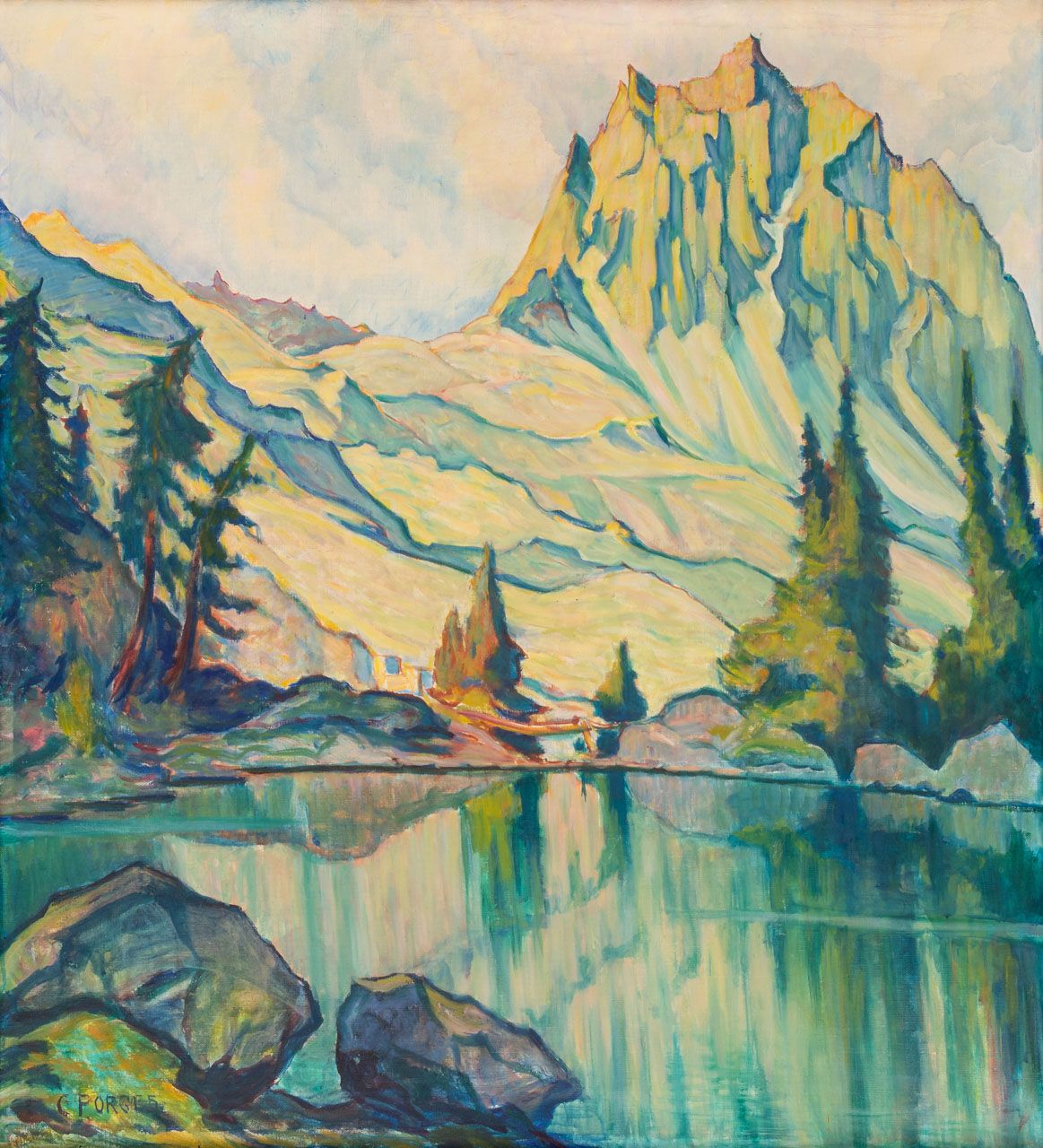 Clara PORGES (1879-1963) Lac de Bitabergh près de Maloja avec Piz Lagrev

Huile &hellip;