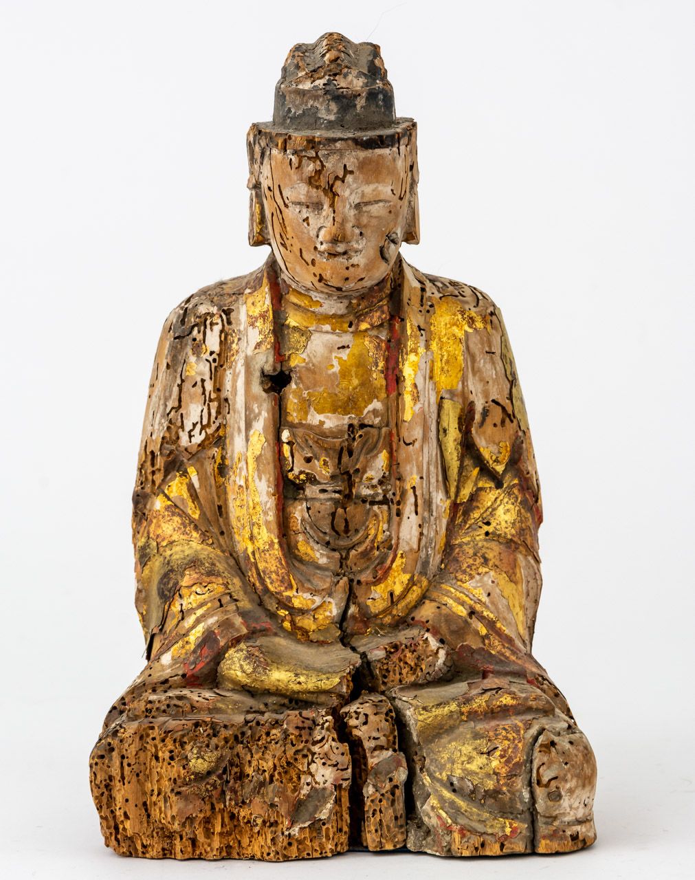 BUDDHA BUDDHA_x000D_


wood, remains of paint, wormy, 19th c. Or older_x000D_


&hellip;