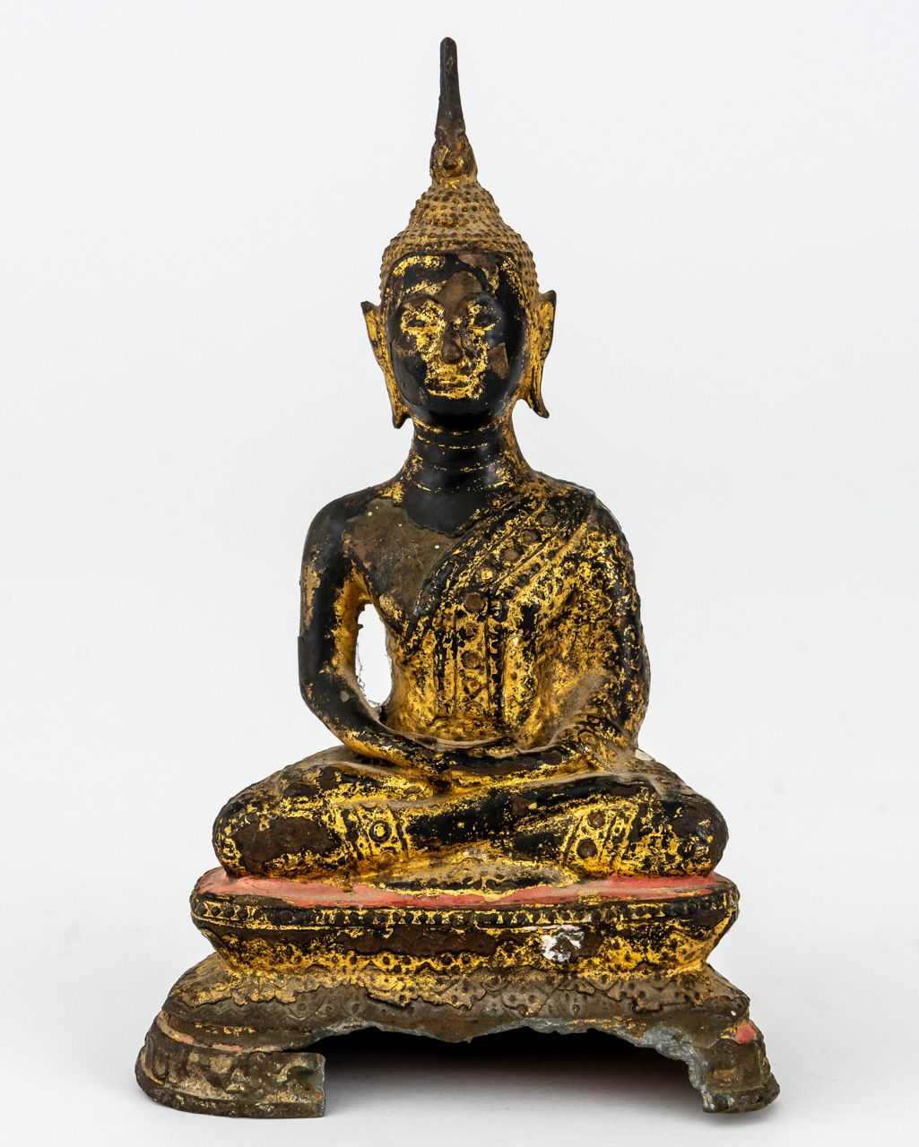 BUDDHA Thaïlande, bronze, restes de dorure, 19e s. Ou plus ancien.

15,5 cm de h&hellip;
