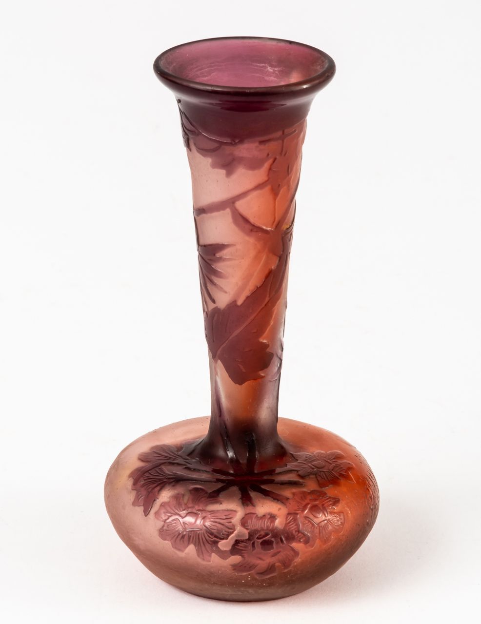 ZIERLICHE GALLÉ-VASE Vetro, firmato, 1910 circa

H: 11,5 cm