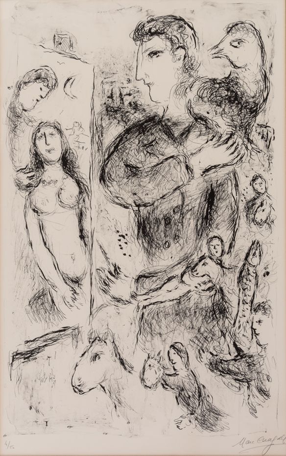 Marc CHAGALL (1887-1985), Création, Sehr grosse Lithographie, 4/50, signiert 
马克&hellip;