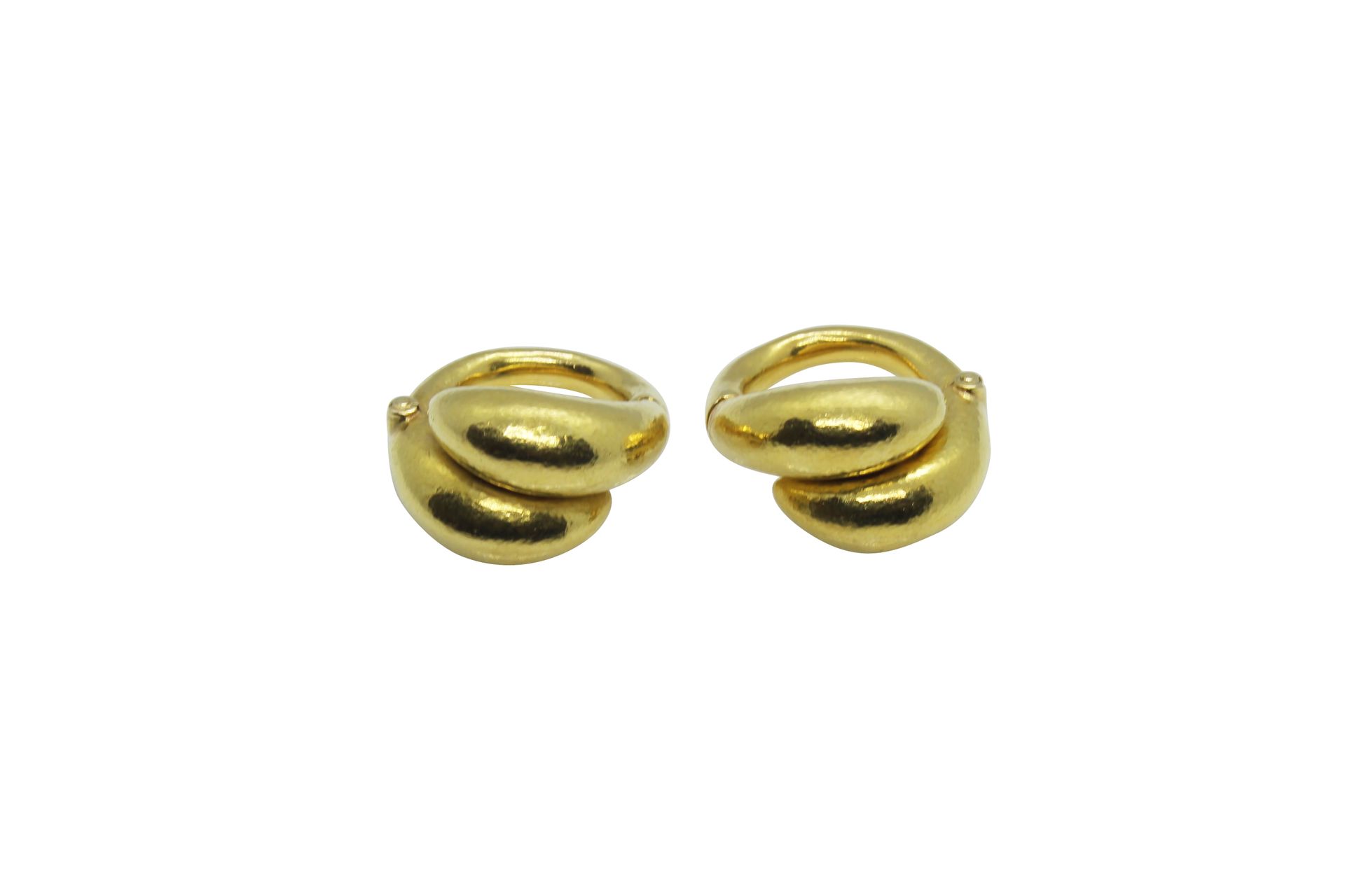 Ilias Lalaounis: A pair of high carat gold earrings Ilias Lalaounis: Ein Paar Oh&hellip;