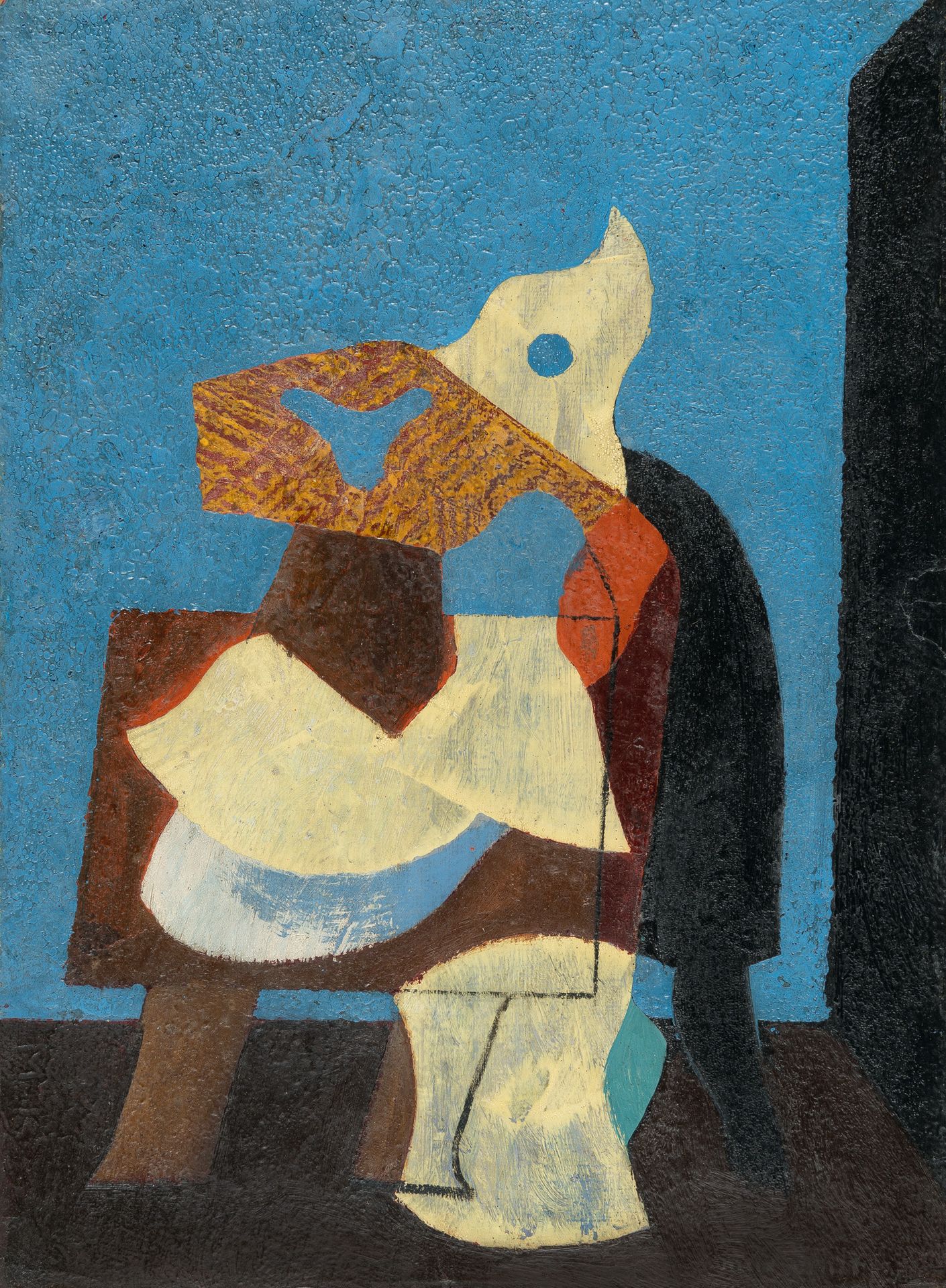 MAX ERNST Max Ernst, L'Homme et la Femme. 

 Olio su cartone. (1930). Circa 33 x&hellip;