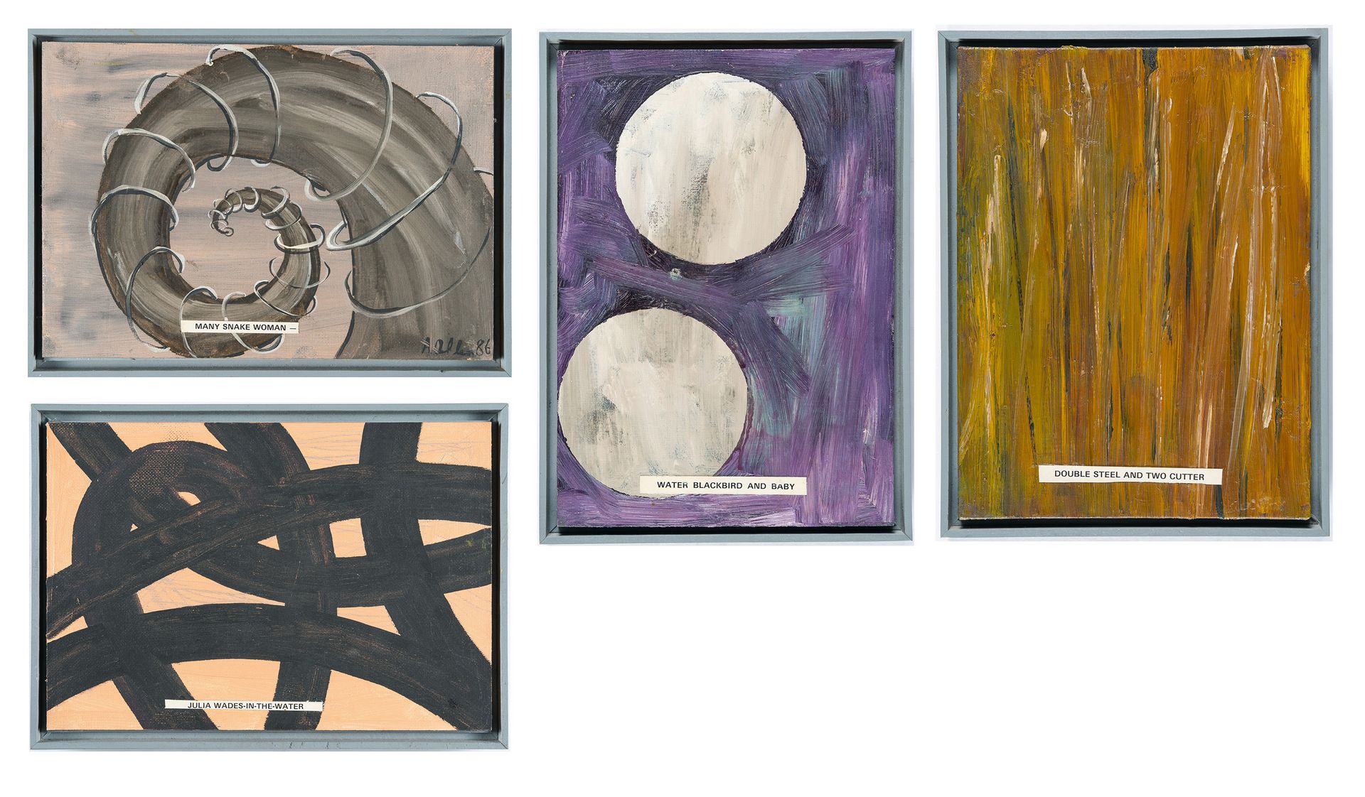 Albert Oehlen Albert Oehlen, 4 œuvres : Sans titre. 

 Huile et collage sur cart&hellip;