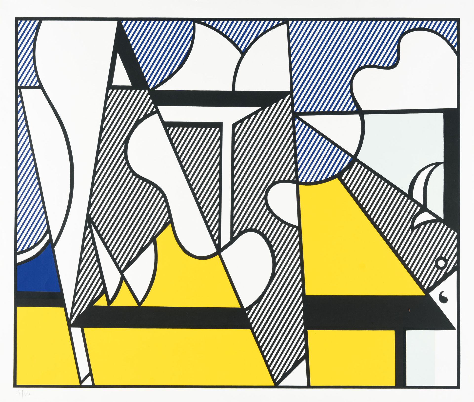 Roy LICHTENSTEIN 罗伊-利希滕斯坦，海报：《奶牛三联画》（奶牛去抽象化）。

梭织纸上的彩色绢印画（3部分）。(1982).约60 x 72厘米&hellip;