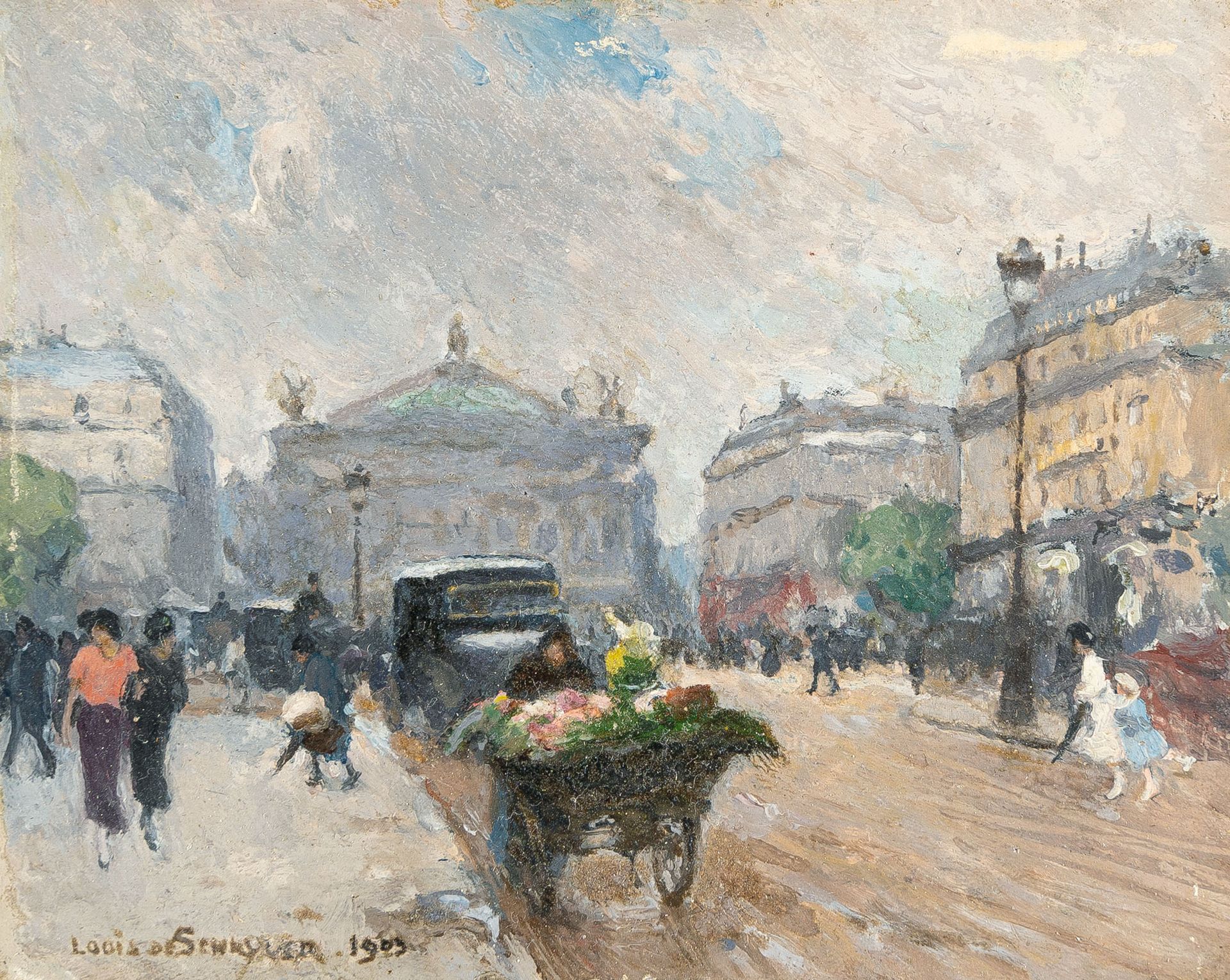 Louis Marie De Schryver Louis Marie De Schryver - Scène de rue avec un fleuriste&hellip;