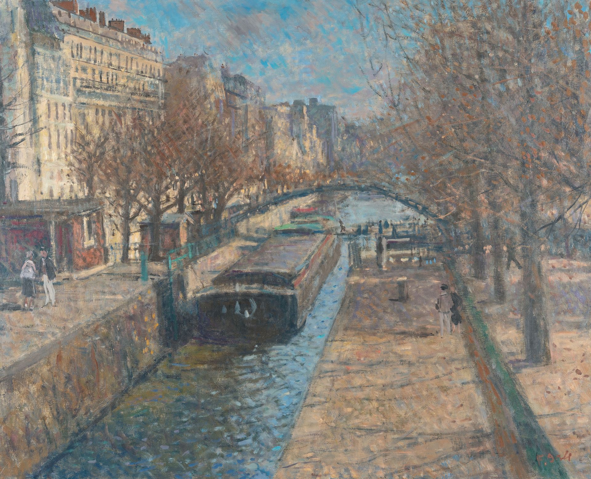 François Gall François Gall - Lumière d'Automne, Canal Saint-Martin. Paris 10e. &hellip;