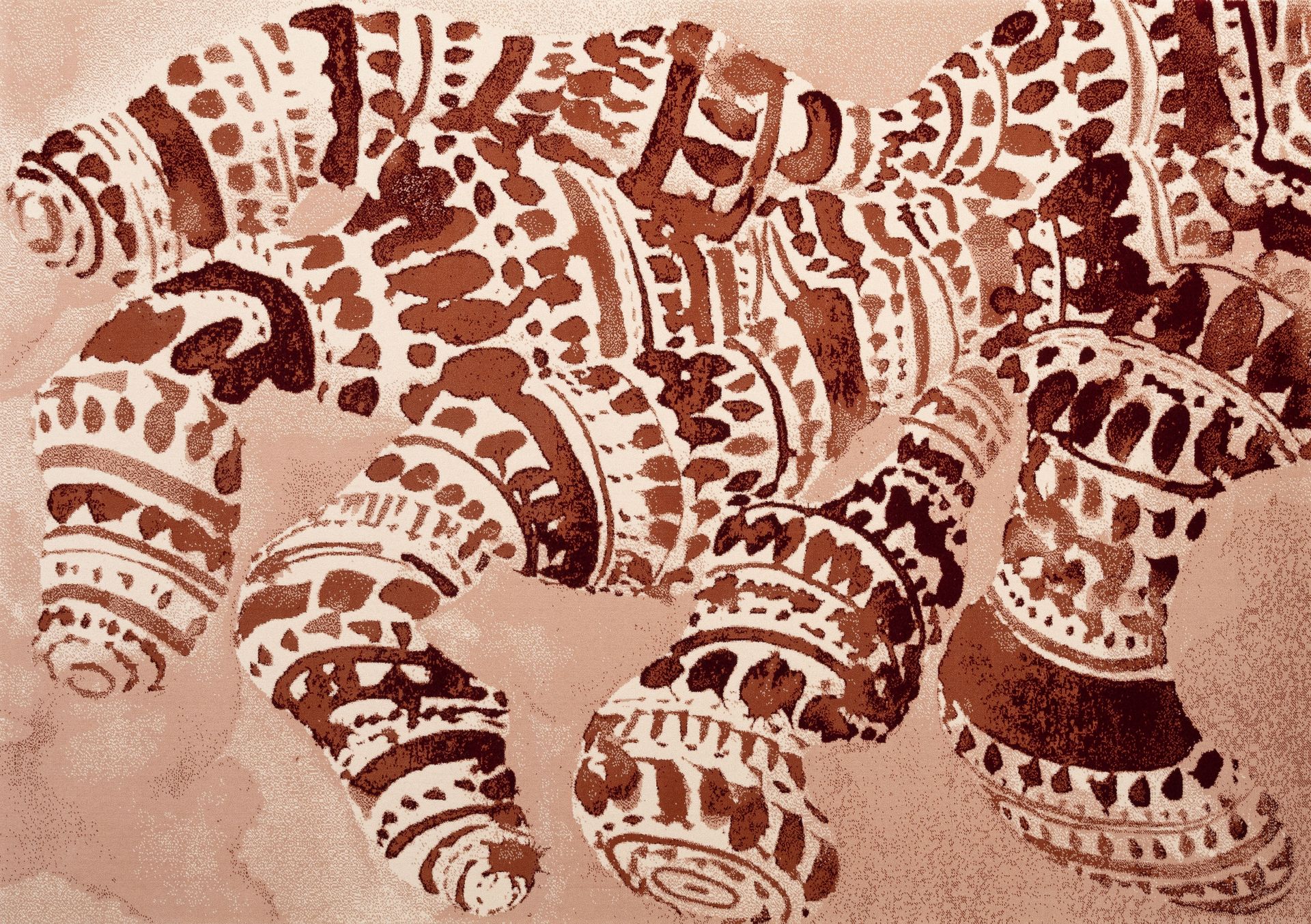 Tony Cragg 托尼-克拉格-表格代码（红色）。双面编织的地毯，绒毛为新西兰羊毛。2006年，约200 x 300厘米。36份中的一份。 附有艺术家的书面&hellip;