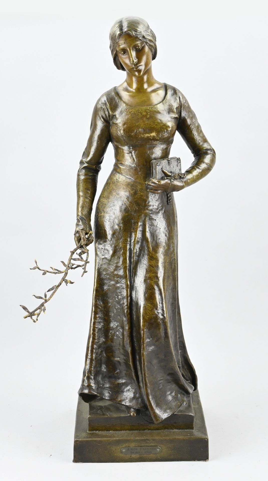 Null Figura antica in bronzo. Genitori A. Nos 1906. Con timbro di fusione. Franc&hellip;