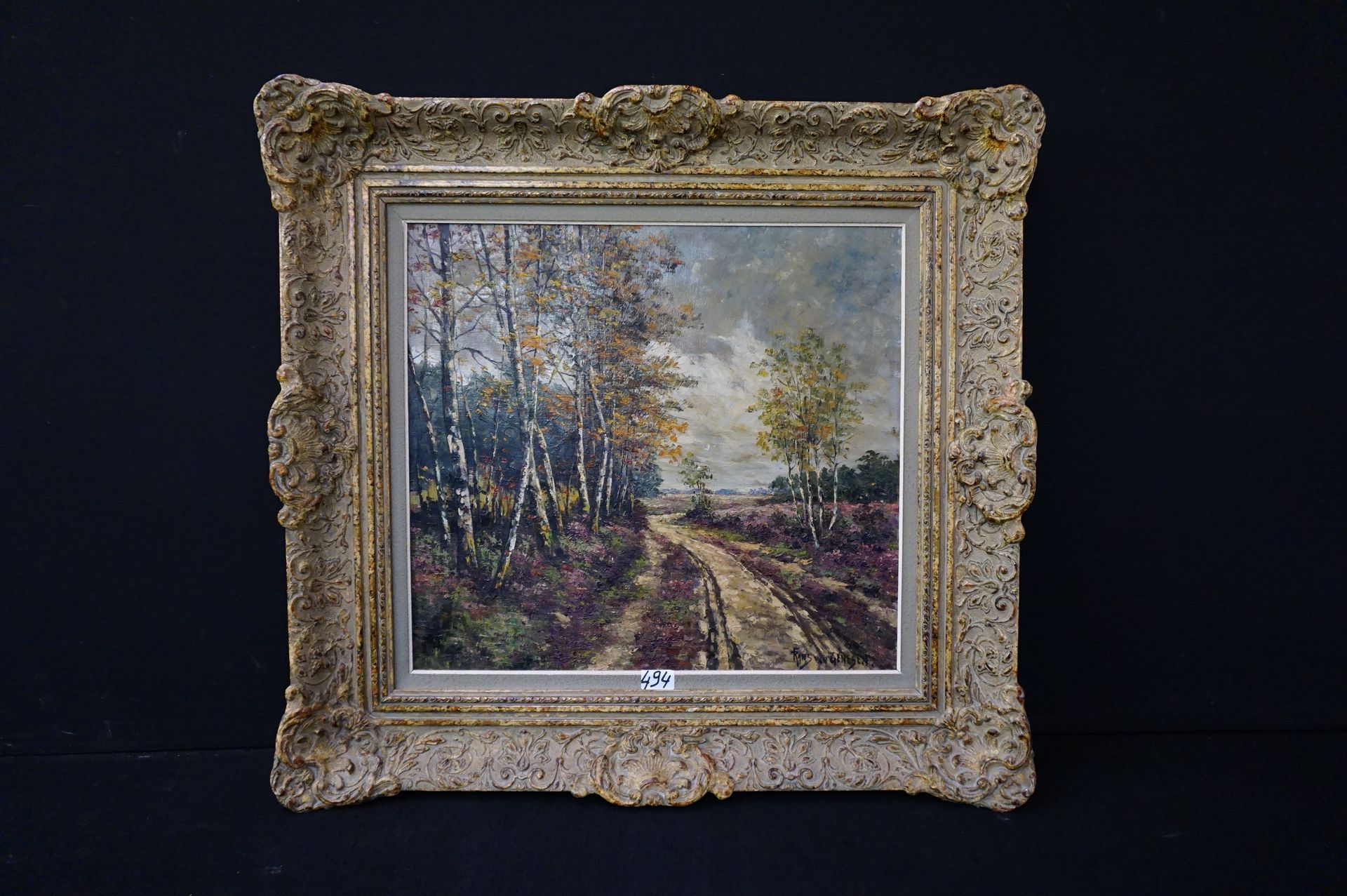FRANS VAN GENESEN (1887 - 1945) "Heath landscape" - 布面油画 - 55 x 60 cm