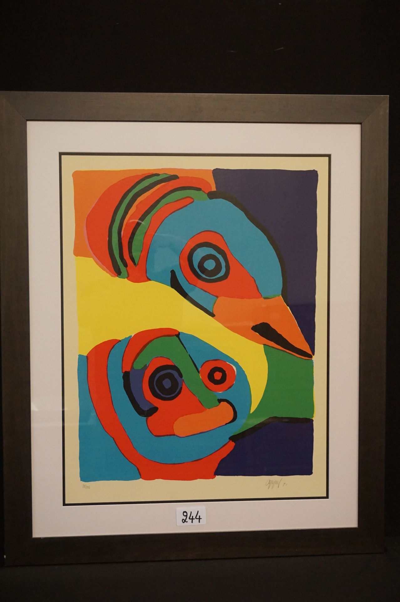 KAREL APPEL (1921 - 2006) "眼镜蛇的构成"--石版画--签名和日期为1971年--编号为28/125--66 x 50厘米